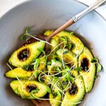 Simple Avocado Salad with Japanese-style Ponzu Dressing- simple, delicious and vegan! #avocadosalad #ponzu