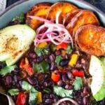 A simple vegan recipe for Cuban Black Bean Soup that can be made in an Instant Pot or stove-top using Dry Beans! Vegan and delicious!