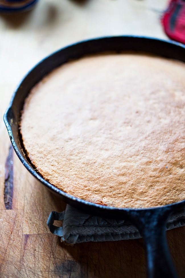 Upside Down Rhubarb Cake that is gluten free- made with Almond Flour. Deliciously addictive, perfect for Spring. | www.feastingathome.com #rhubarb #rhubardcake #upsidedowncake #rhubarbtart #glutenfreecake