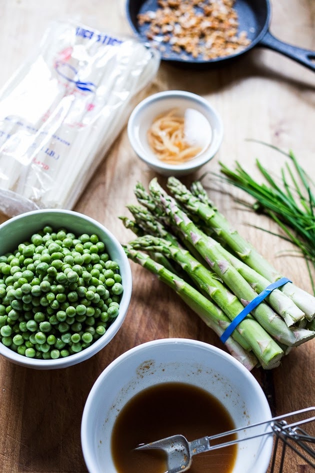 Spring Vegetable Pad Thai- an authentic recipe with step by step instructions. Flavorful and delicious! | www.feastingathome.com