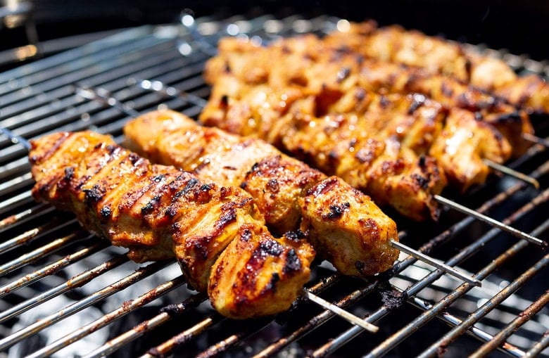 grilling tandoori chicken