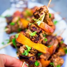 Grilled Jerk Chicken And Peach Skewers-image
