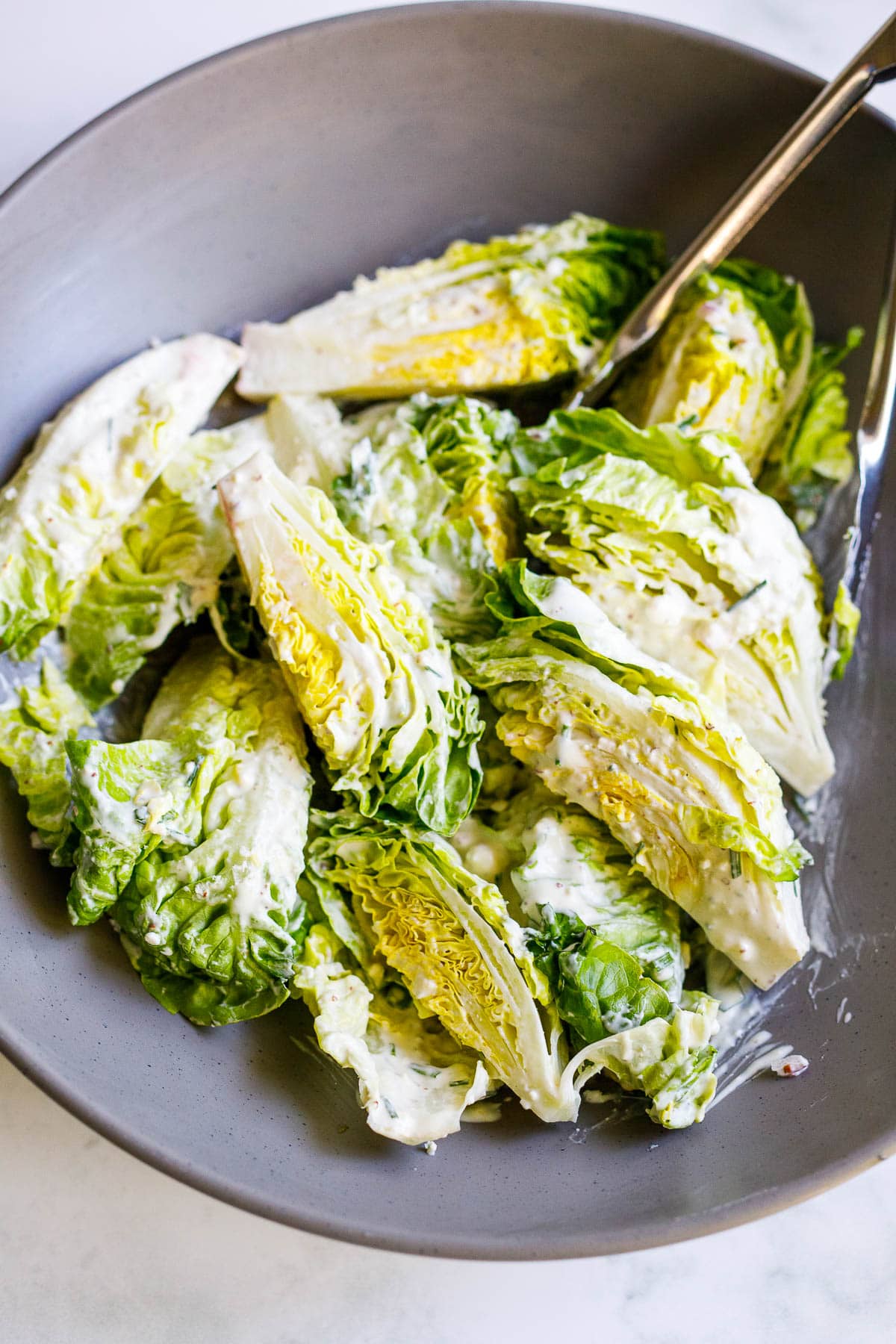Little Gem Wedge Salad with Blue Cheese & Herb Dressing