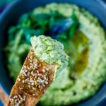 This luscious, flavorful Zucchini Dip is a delicious way to use up your garden zucchini! Serve it up with pita chips or crackers for a tasty, healthy appetizer; everyone will love. Vegan, Gluten-Free. Video.
