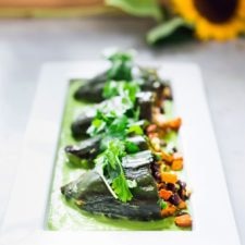 Vegan Stuffed Poblanos with Avocado Crema-image