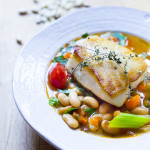 Sea Bass with Cannellini Bean Stew | www.feastingathome.com