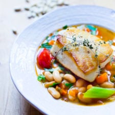 Sea Bass with Cannellini Bean Stew-image