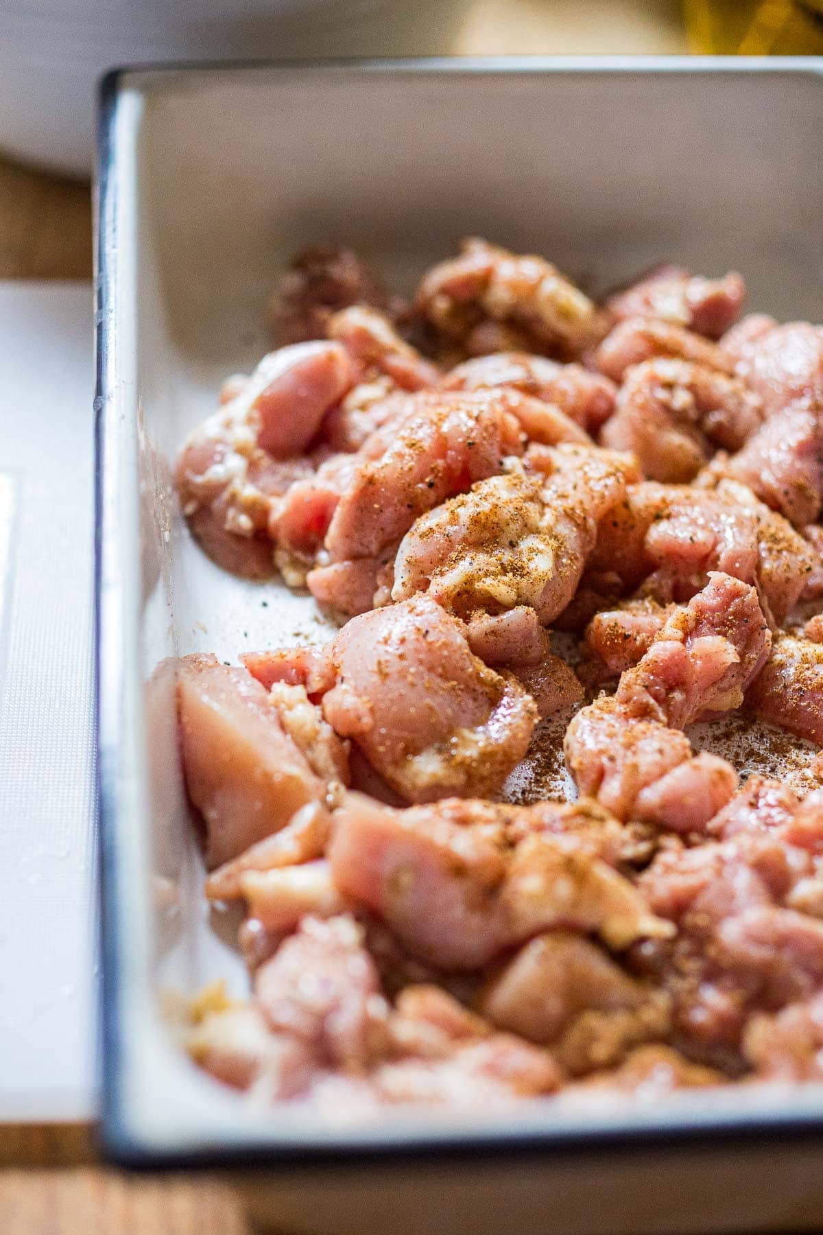 spiced chicken on a sheet pan