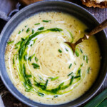 This simple healthy recipe for Potato Leek Soup is deceiving flavorful. A nourishing, soul-satisfying meal in under 30 minutes, made with simple ingredients. Vegan adaptable. With a video!