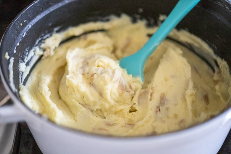 creamy. mashed potatoes in a pot