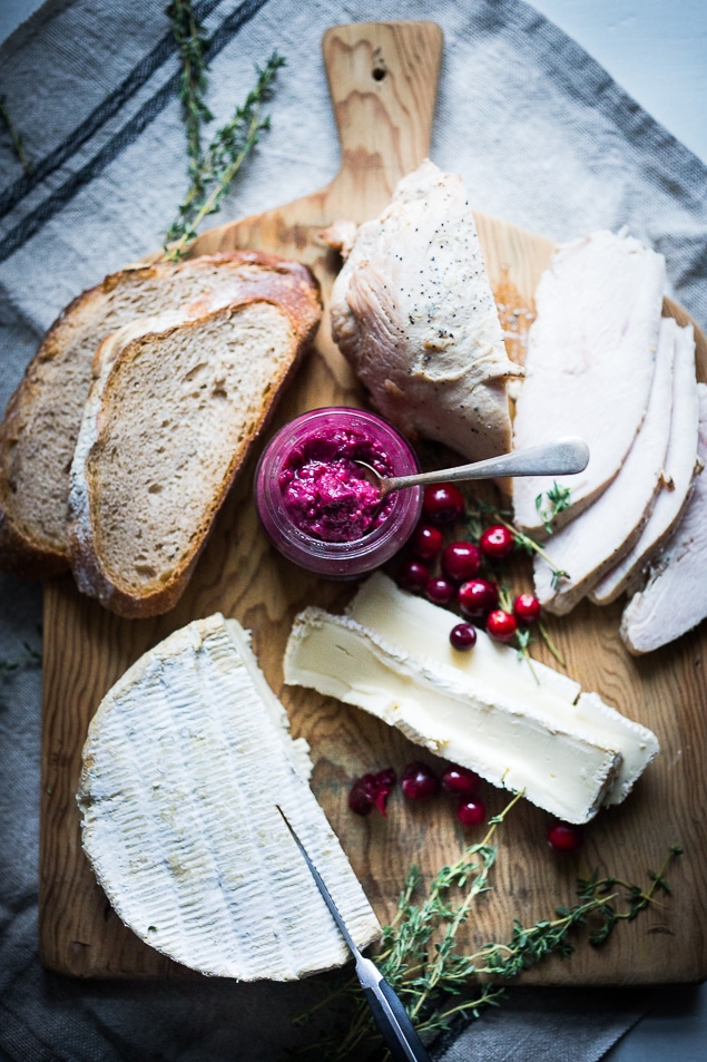 Turkey Grilled Cheese Sandwich with Cranberry Mustard - a delicious way to use leftover Thanksgiving Turkey and your Cranberry Sauce! #turkeysandwich #grilledcheese #brie #cranberry #thanksgiving 