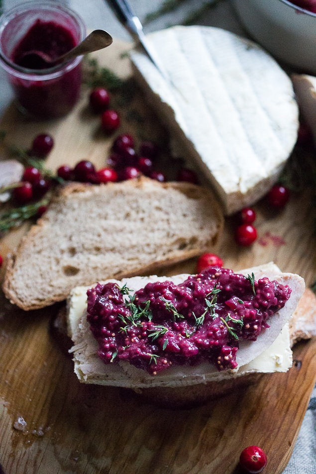 Turkey Grilled Cheese Sandwich with Cranberry Mustard - a delicious way to use leftover Thanksgiving Turkey and your Cranberry Sauce! #turkeysandwich #grilledcheese #brie #cranberry #thanksgiving
