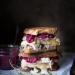 Leftover Turkey never tasted so good! Turkey Brie Grilled Cheese sandwich with a flavorful cranberry mustard.