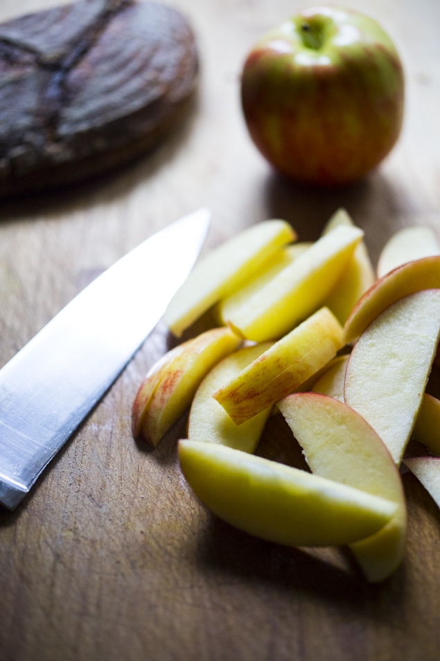 A simple breakfast...Sauteed Maple Apples on wholesome toast, vegan, hearty and delicious! | www.feastingathome.com