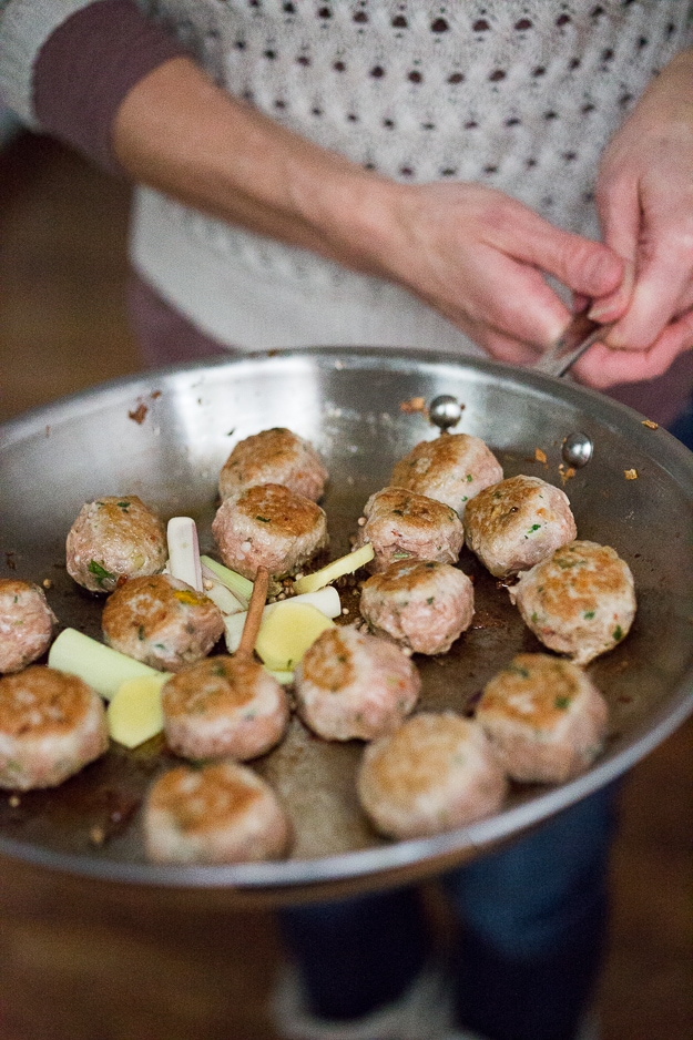 Thai Turkey Meatballs with Lemongrass Coconut Sauce | www.feastingathome.com