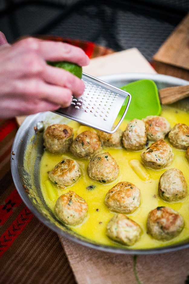 Thai Turkey Meatballs with Lemongrass Coconut Sauce | www.feastingathome.com