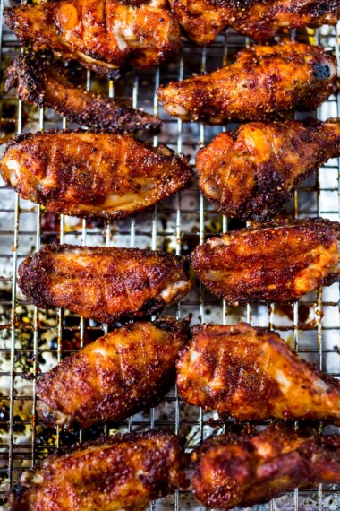 Baked Chicken Wings with a Smoky Chipotle Rub & Creamy Cilantro Dipping Sauce. A fast and healthy approach to chicken wings, packed full of deep smoky flavor! Easy and simple!