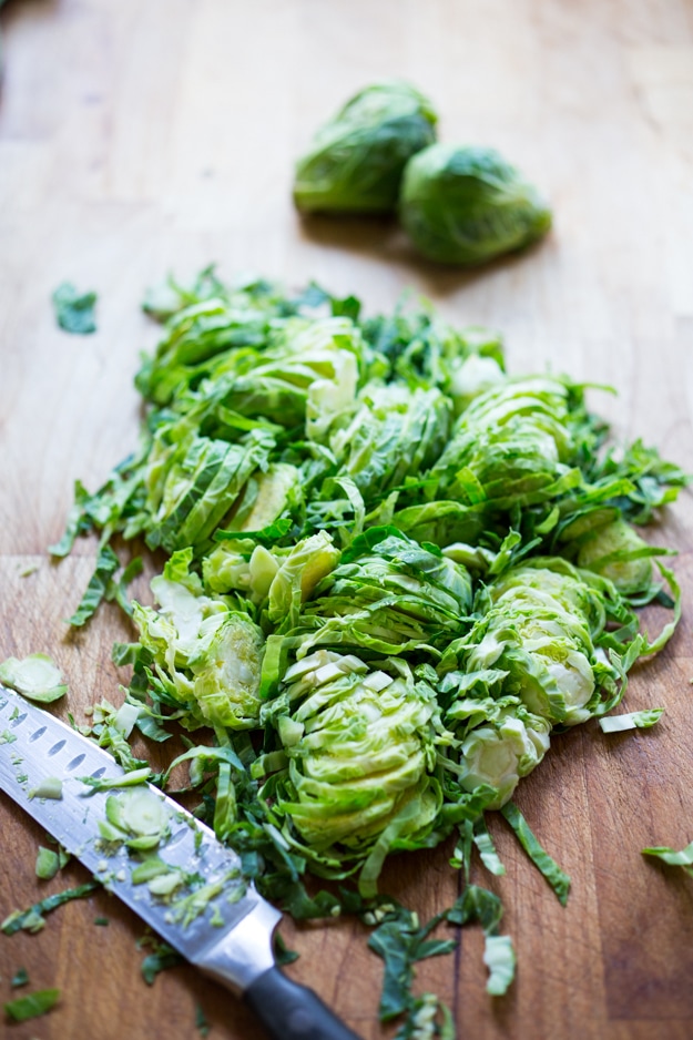 Brussel Sprout Hash with Shrimp and Furikake -a quick and healthy Japanese-inspired stir fry that can be made in under 30 minutes, a delicious weeknight dinner! Gluten-free, Low carb, Paleo! #brusselsprouts #shrimp #keto #paleo #lowcarb #stirfry #weeknightdinner #brusselsprouthash #japanese