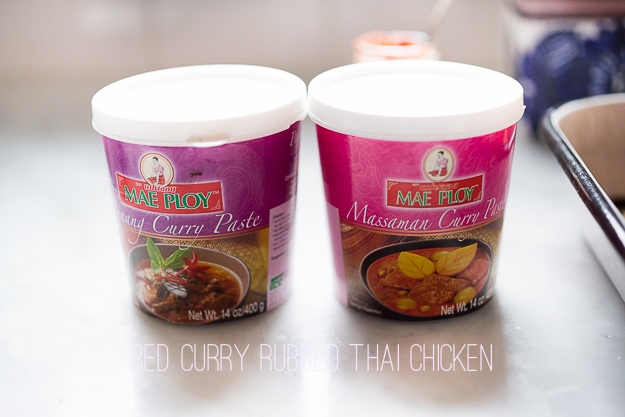 Easy Thai Red Curry Chicken- A simple 3 ingredient Thai chicken recipe, with Thai red curry paste. Flavorful, healthy, fast and delicious! | www.feastingathome.com #thaichicken #thairecipes #currychicken