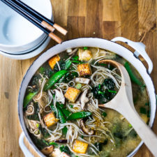 Ginger Sesame Soba Noodle Soup with Shiitakes & Greens-image