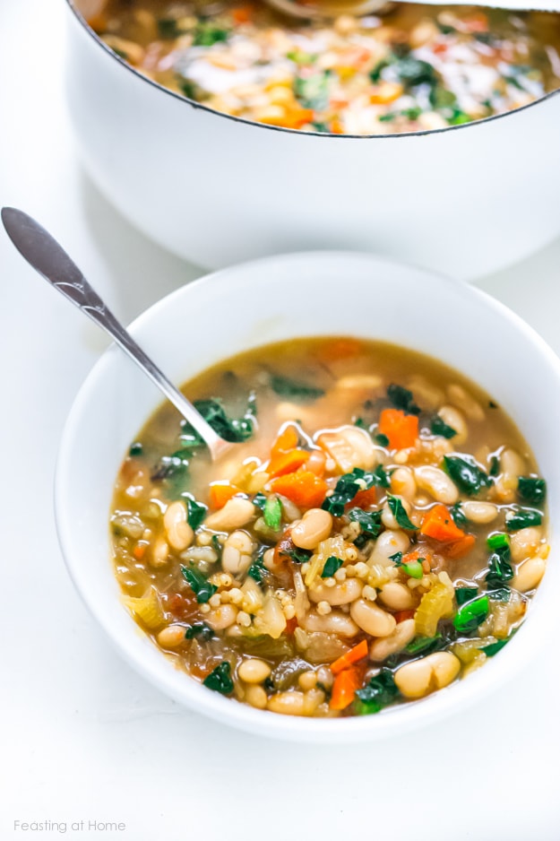 Tuscan Cannellini Bean Stew w/ Sorghum- an ancient GF grain. | www.feastingathome.com