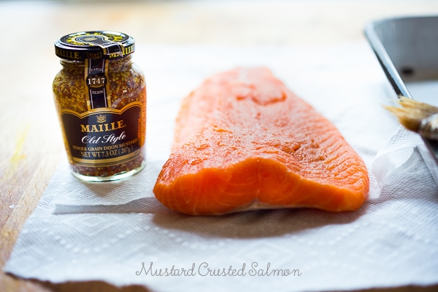 3 Ingredient Mustard Crusted Salmon- make in 15 mins! |www.feastingathome.com 3 Ingredient Mustard Crusted Salmon- make in 15 mins! |www.feastingathome.com