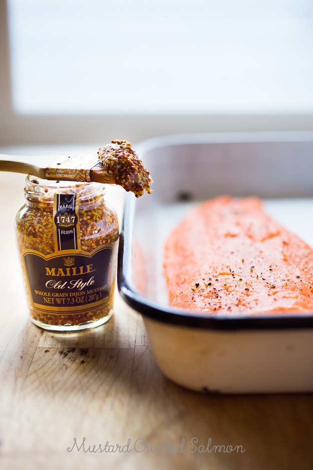 3 Ingredient Mustard Crusted Salmon- make in 15 mins! |www.feastingathome.com 3 Ingredient Mustard Crusted Salmon- make in 15 mins! |www.feastingathome.com