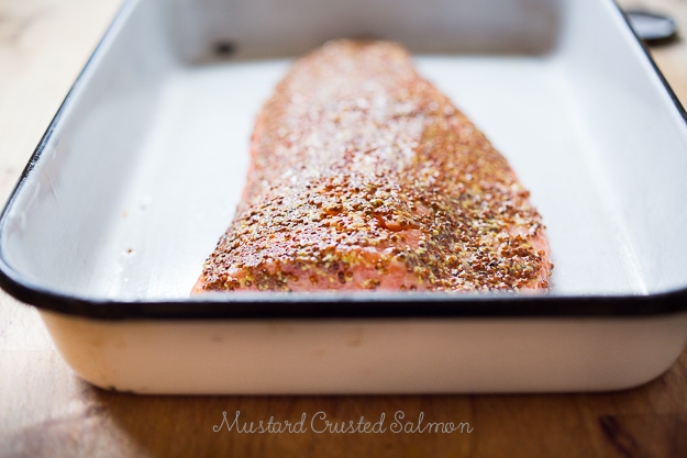 3 Ingredient Mustard Crusted Salmon- make in 15 mins! |www.feastingathome.com 3 Ingredient Mustard Crusted Salmon- make in 15 mins! |www.feastingathome.com
