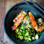 Furikake Brussel Sprouts and Shrimp -a quick and healthy Japanese-inspired meal that can be made in under 30 minutes, a delicious weeknight dinner! Gluten-free, Low carb, Paleo! #brusselsprouts #shrimp #keto #paleo #lowcarb #stirfry #weeknightdinner