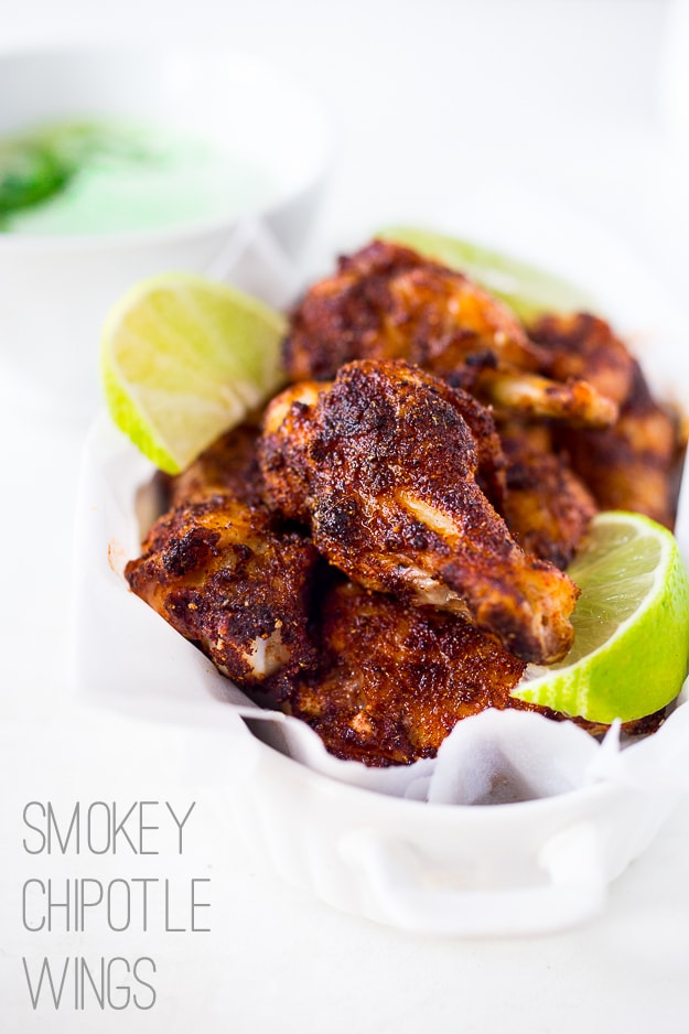 Baked Chipotle Wings- a fast healthy approach to wings! www.feastingathome.com
