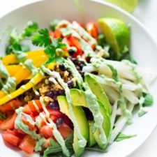 Vegan Burrito Bowl With Creamy (Vegan) Cilantro Sauce-image