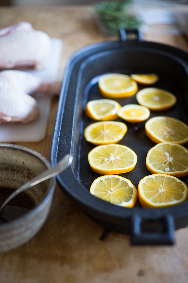 Roasted Sumac Chicken with Meyer Lemons...juicy flavorful Middle Eastern baked chicken dish that will make your mouth water! #paleo #lowcarb #keto #sumac #sumacchicken #easy #roastedchicken #Gluten-free.#bakedchicken #feastingathome| www.feastingathome.com