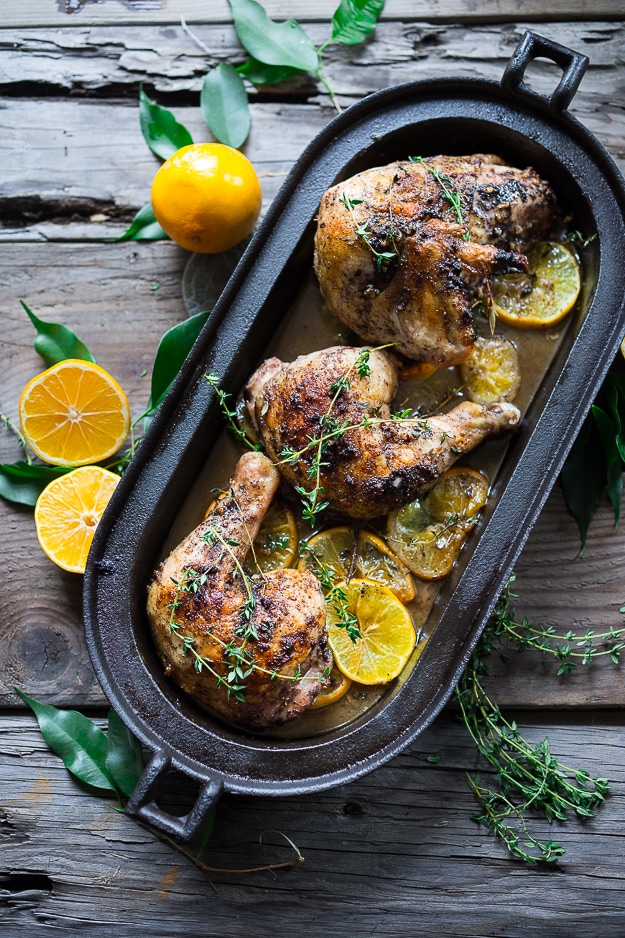 Roasted Sumac Chicken with Meyer Lemons...juicy flavorful middle eastern chicken. Gluten free! | www.feastingathome.com Roasted Sumac Chicken with Meyer Lemons...juicy flavorful Middle Eastern baked chicken dish that will make your mouth water! #paleo #lowcarb #keto #sumac #sumacchicken #easy #roastedchicken #Gluten-free.#bakedchicken #feastingathome| www.feastingathome.com