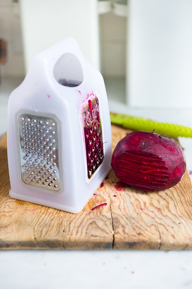 Beet and Cabbage Sauerkraut- an easy small batch recipe that can be made in a mason jar. | www.feastingathome.com