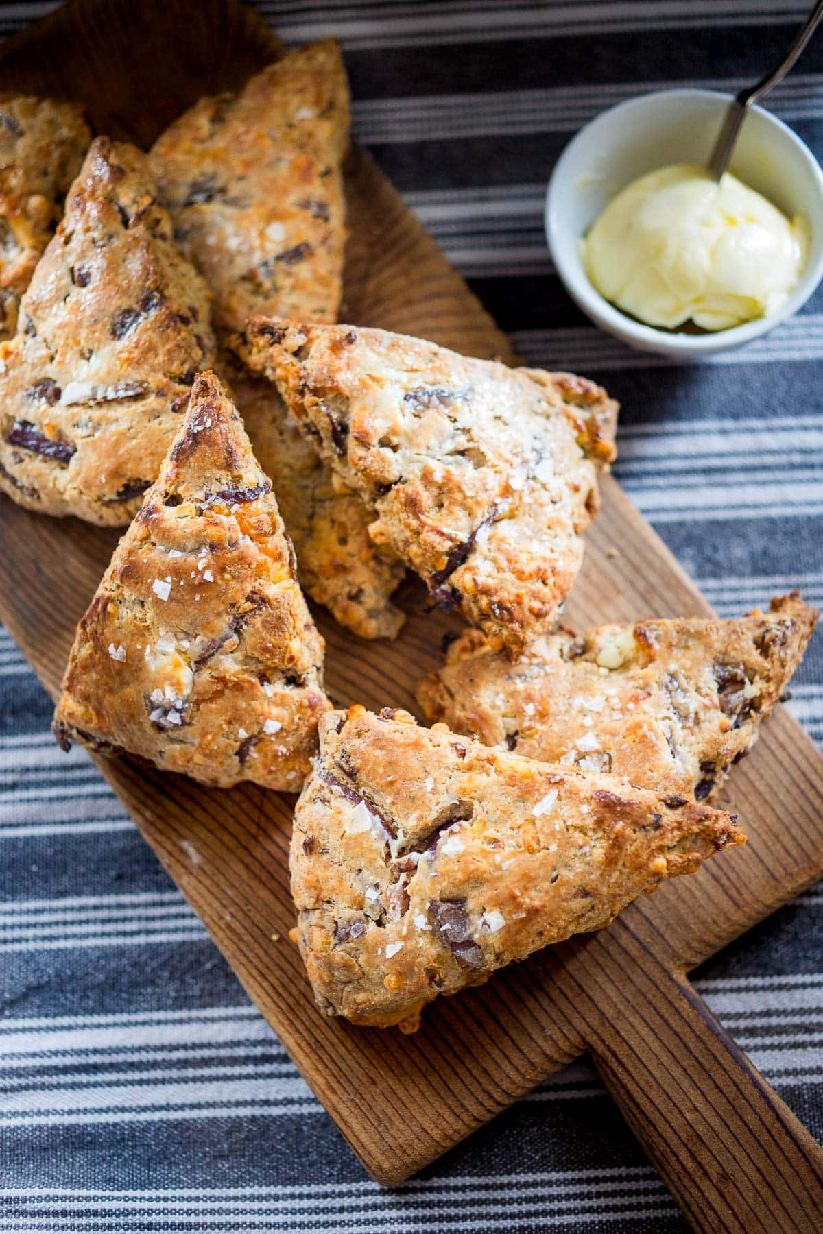 Savory Scones on a cutting board.