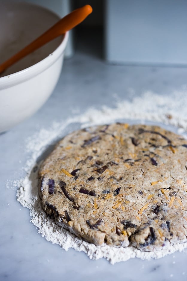  Smokey Cheddar Scones with Rye, Caraway & Caramelized Onions | www.feastingathome.com