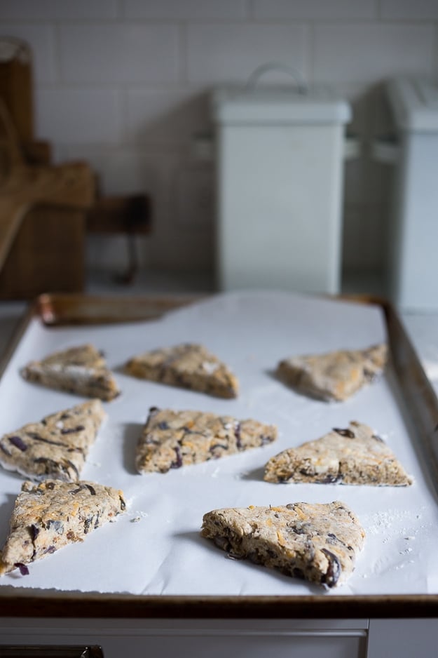  Smokey Cheddar Scones with Rye, Caraway & Caramelized Onions | www.feastingathome.com