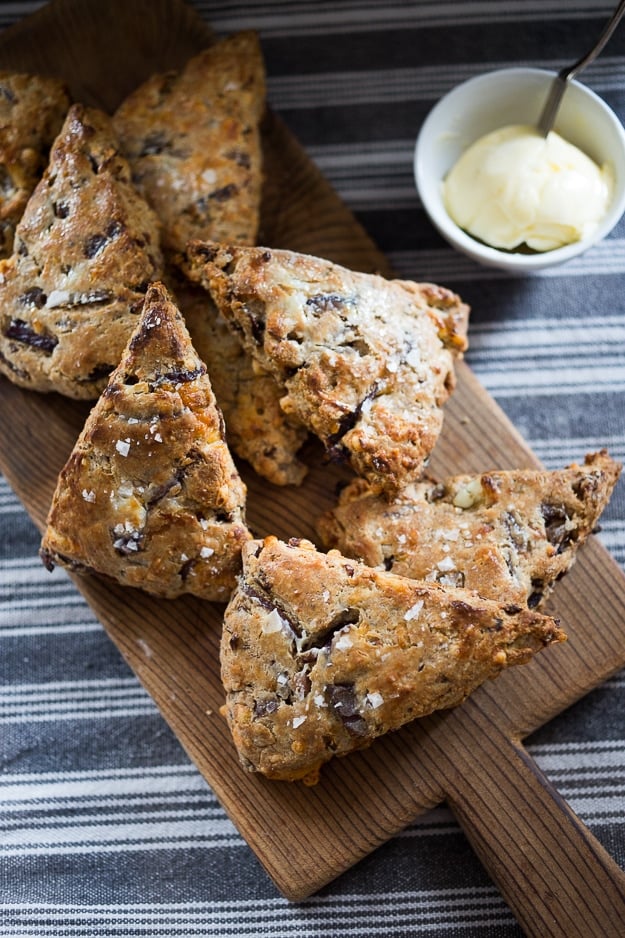  Smokey Cheddar Scones with Rye, Caraway & Caramelized Onions | www.feastingathome.com