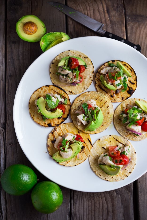 mini ceviche tostados