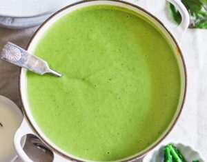 asparagus Soup- the best recipe for creamy asparagus soup that is vegan-adaptable