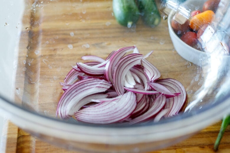 slice the onions and place in a bowl