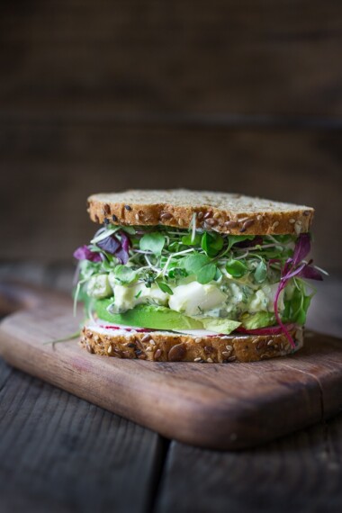 Green Goddess Egg Salad - One of 10 Fast and Healthy Lunches } www.feastingathome.com