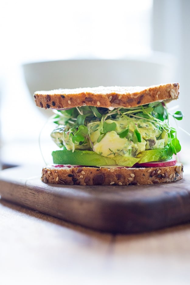 Egg Salad Sandwich with Avocado and dill