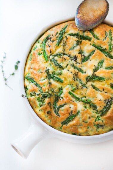 20 Asparagus Recipes! Asparagus Frittata w/ asparagus and goat cheese.