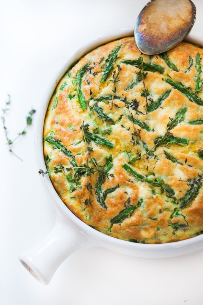 Asparagus Frittata w/ asparagus and goat cheese.