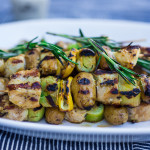 Grilled Leek Potato and Chicken Skewers with a Dijon Rosemary Marinade | www.feastingathome.com