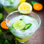 Smokey Spicy Mezcal Margarita w/ jalapeno and cilantro...a refreshing twist! | www.feastingathome.com