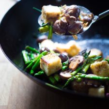 Vegan Asparagus, Mushroom and Tofu Stir-fry-image