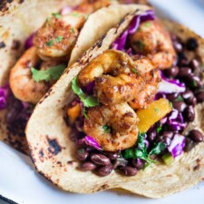 Caribbean Shrimp Tacos with Mango Slaw