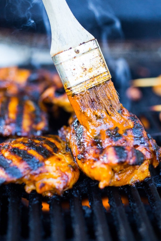 Our BEST Grilled Chicken thigh Recipes! A flavorful Grilled Indonesian Style, Sambal Chicken that is easy and delicious!  Serve with Asian Slaw or Thai Crunch Salad!